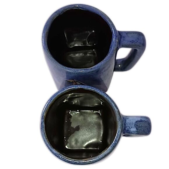 2 Mara Mexico Sailboat Mugs Cups Handmade Pottery Coastal Beach House Nautical - Picture 6 of 16